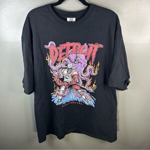 Dead Threads Detroit Red Wings Hockey Print Graphic Black Shirt Size Mens 2XL